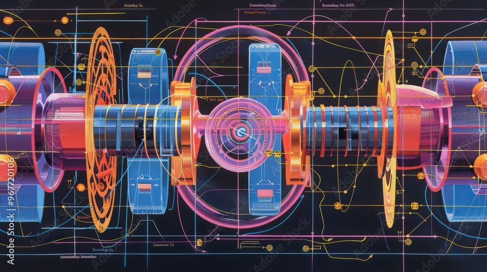 Poster cross-section of a series resonant circuit, illustrating the interaction between inductors and capac