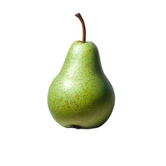Green pear on a white background