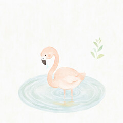 Fototapeta premium Cute Flamingo Illustration.