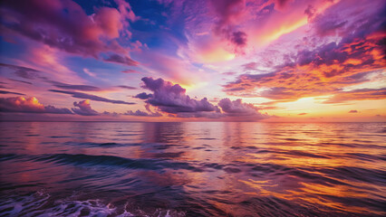 Beautiful ocean scene with a pink and purple sky, ocean, scene, pink, purple, sky, sunset, sunrise, water, reflection, calm