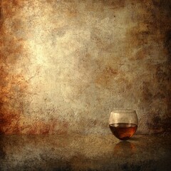 A Toast to Time A Glass of Brandy on an Aged Wall.