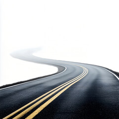 road with a white backdrop