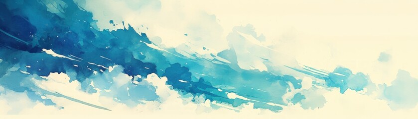 Abstract Watercolor Blue Sky Background - Peaceful Serenity and Tranquility.