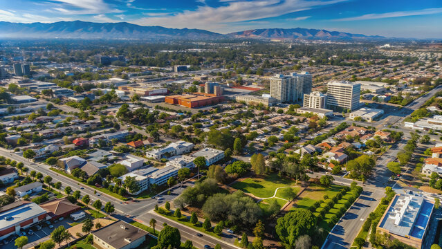 Aerial photograph showcasing the beauty of Santa Ana in Orange County, California, Santa Ana, Orange County, California