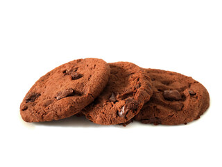 Pile of double dark Chocolate chip cookies