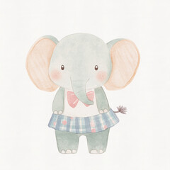 Cute Elephant Watercolor.