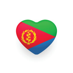 National flag of Eritrea shaped as heart. Eritrea flag. Vector illustration.	
