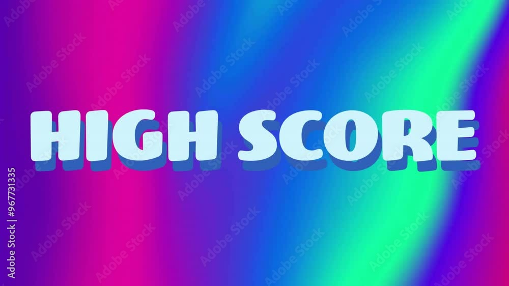 Poster Animation of high score text over colourful background