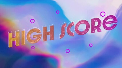 Animation of high score text over colourful background - Powered by Adobe