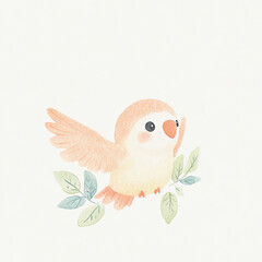 Obraz premium Cute Watercolor Bird.