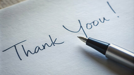 Close-up of a heartfelt handwritten thank you note , gratitude, appreciation, handwritten, sincere, heartfelt