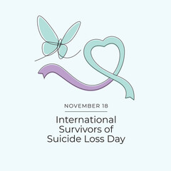 International Survivors of Suicide Loss Day vector design template good for celebration usage. International Survivors of Suicide Loss Day vector design. continuous line drawing. eps 10.
