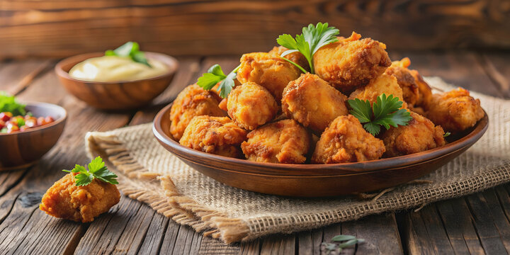 Traditional Brazilian fried chicken served in bite-sized pieces, Frango a passarinho, fried chicken