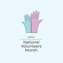 Fototapeta premium National Volunteers Month vector design template good for celebration usage. National Volunteers Mont design. continuous line drawing. eps 10.