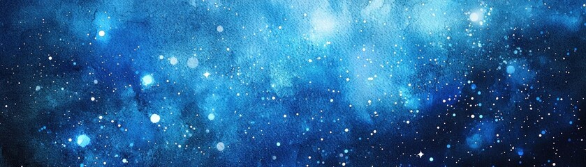 Obraz premium Cosmic Dreams Watercolor Galaxy Background with Sparkling Stars.