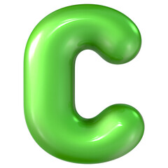 Balloon Green Font c 3d Rendering