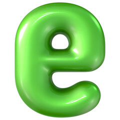 Balloon Green Font e 3d Rendering