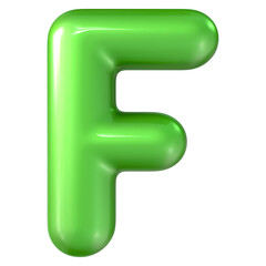 Balloon Green Font F 3d Render