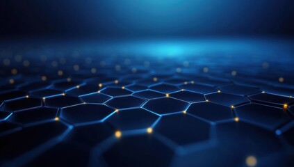 Obraz premium Abstract Blue and Gold Hexagon Pattern