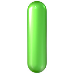 Balloon Green Font I 3d Render