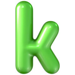 Balloon Green Font k 3d Rendering