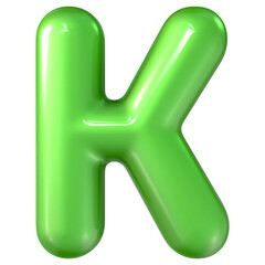 Fototapeta premium Balloon Green Font K 3d Render