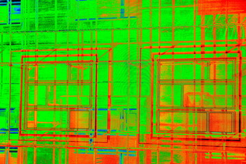 false facade covers scaffolding, building renovation in the city center 2