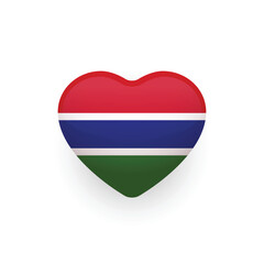 National flag of Gambia shaped as heart. Gambian flag. Vector illustration.	
