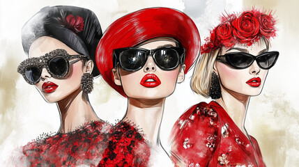 Obraz premium Stylish fashion illustration