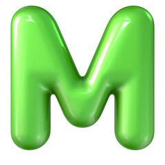 Balloon Green Font M 3d Render