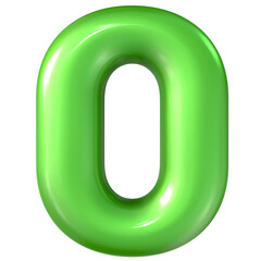 Balloon Green Font O 3d Render