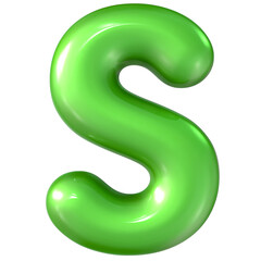 Balloon Green Font S 3d Render