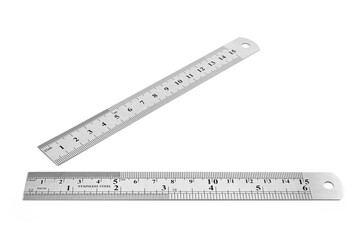 two stainless steel rulers