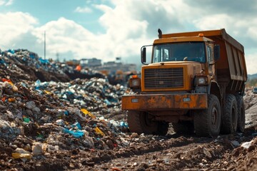 Obraz premium Waste landfill illustration created with Generative AI