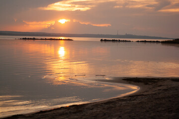 Naklejka premium sunset on the beach