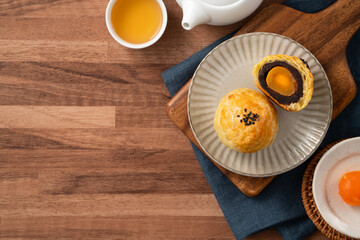 Moon cake yolk pastry for Mid-Autumn Festival holiday.