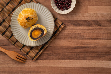 Moon cake yolk pastry for Mid-Autumn Festival holiday.