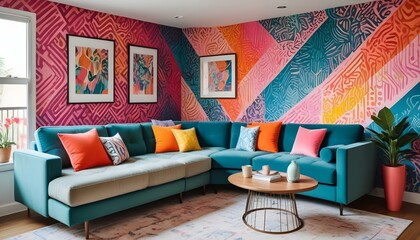 Photo interior modern design room 3d illustration;