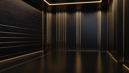 Fototapeta premium Black and gold luxury podium pedestal product display background d rendering 9