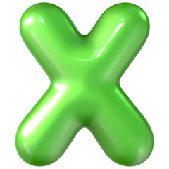 Balloon Green Font x 3d Rendering