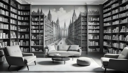 Photo interior modern design room 3d illustration;