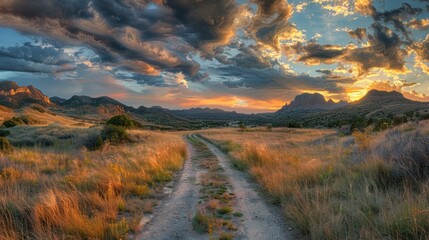 Obraz premium A high dynamic range (HDR) landscape, enhancing both shadows and highlights for a surreal look