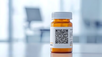 Prescription Bottle with Scannable QR Code Symbolizing the Future of Pharmaceutical Care