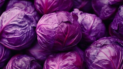 Obraz premium Purple cabbage vegetable pattern for organic agriculture natural concept