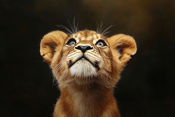 portrait of a lion cub