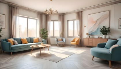Photo interior modern design room 3d illustration;