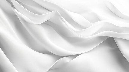 Obraz premium Soft white fabric draped elegantly in gentle folds, creating a serene and calming atmosphere in a minimalist setting