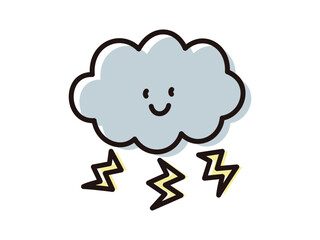 手描きの天気_カミナリさん