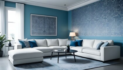 Photo interior modern design room 3d illustration;