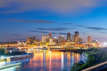 Saint Paul, Minnesota, USA Skyline on the River at Night